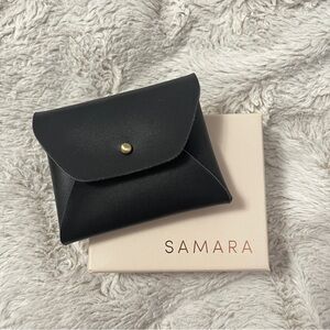 SAMARA The Mini Wallet Pouch Coin Card Case Bag Black Vegan Leather